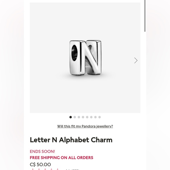 Pandora N charm - Picture 2 of 2